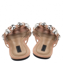 Alexander Wang Beige Suede Amelia Studded Flat Slides Size 39