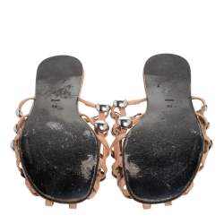 Alexander Wang Beige Suede Amelia Studded Flat Slides Size 39