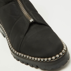 Alexander Wang Black Fabric Zip Detail Ankle Boots Size 40