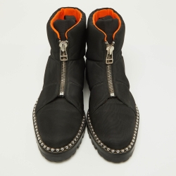 Alexander Wang Black Fabric Zip Detail Ankle Boots Size 40
