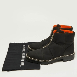 Alexander Wang Black Fabric Zip Detail Ankle Boots Size 40