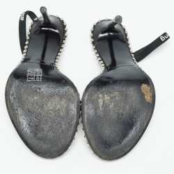Alexander Wang Black Leather and PVC Nova Slingback Sandals Size 36