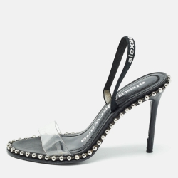 Alexander Wang Black Leather and PVC Nova Slingback Sandals Size 36
