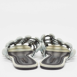 Alexander Wang Light Blue Denim Amelia Flat Slides Size 40
