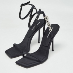 Pre Owned Alexander Wang Black Fabric Julie Sandals Size 39