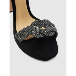 ALEXANDRE BIRMAN Black Vicky Crystal High Heel Platform Sandals IT 37