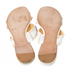 Pre Owned Alexandre Birman White Leather Clarita Braided Flat Sandals Size 38
