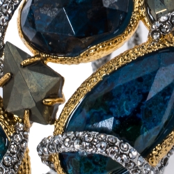 Alexis Bittar Gold & Rhodium Plated Hammered Elements Muse d'Or Hinge Bracelet