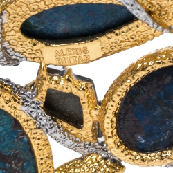 Alexis Bittar Gold & Rhodium Plated Hammered Elements Muse d'Or Hinge Bracelet