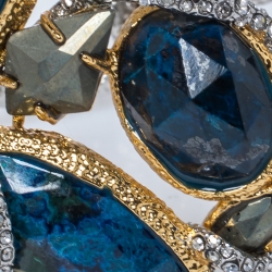 Alexis Bittar Gold & Rhodium Plated Hammered Elements Muse d'Or Hinge Bracelet