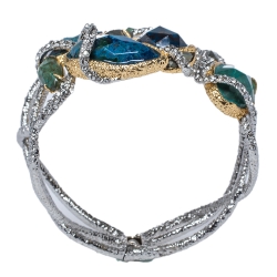 Alexis Bittar Gold & Rhodium Plated Hammered Elements Muse d'Or Hinge Bracelet