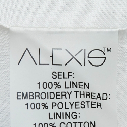 Alexis White/Blue Embroidered Linen Crop Top S