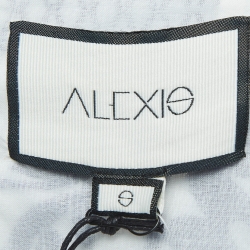 Alexis White/Blue Embroidered Linen Crop Top S