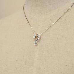 Alfieri & St. John Question Mark Pendant Diamonds & Gold Necklace