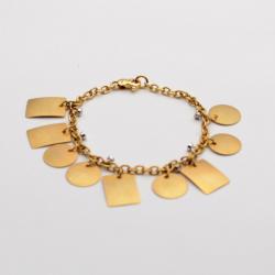 Pre Owned Alfieri & St. John Diamond and Gold Bracelet With Yellow Gold Geometric Charms  
