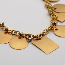Pre Owned Alfieri & St. John Diamond and Gold Bracelet With Yellow Gold Geometric Charms  