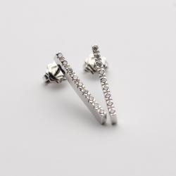 Alfieri & St. John Diamond Linear White Gold Earrings
