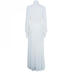 Alice by Temperley White Long Rose Pleated Dress M
