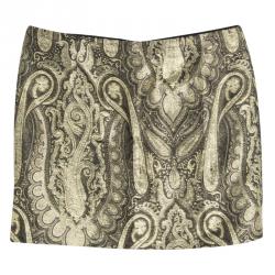 Alice + Olivia Metallic Lurex Paisley Pattern Yolanda Mini Skirt XS