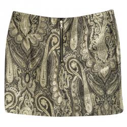 Alice + Olivia Metallic Lurex Paisley Pattern Yolanda Mini Skirt XS