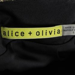 Alice + Olivia Metallic Lurex Paisley Pattern Yolanda Mini Skirt XS