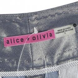 Alice + Olivia Metallic Eric Cuffed Iridescent Shorts S