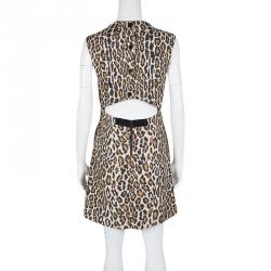 Alice + Olivia Leopard Print Cutout Sleeveless Dress M