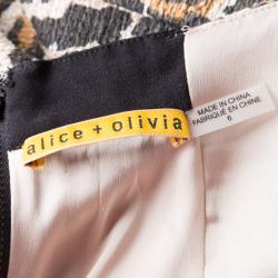 Alice + Olivia Leopard Print Cutout Sleeveless Dress M
