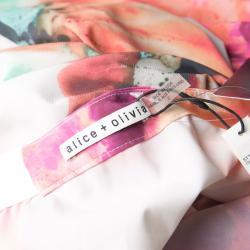 Pre Owned Alice + Olivia Abstract Pigment Floral Print High Waist Palazzo Pants S