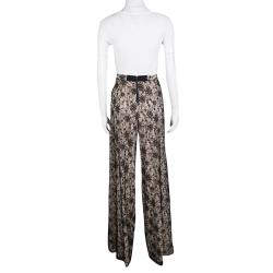 Alice + Olivia Black Lace Overlay High Rise Wide Leg Pants S