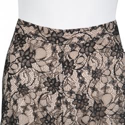 Alice + Olivia Black Lace Overlay High Rise Wide Leg Pants S