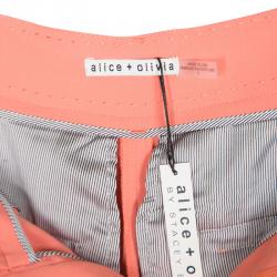 Pre Owned Alice + Olivia Coral Orange Pleated High Waist Palazzo Pants XS