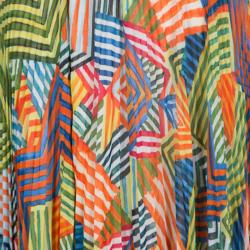 Pre Owned Alice + Olivia Multicolor Collage Striped Shannon Pleated Maxi Skirt M