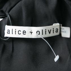 Pre Owned Alice + Olivia Black and Red Poppy Embroidered Tulle Sally Maxi Dress M