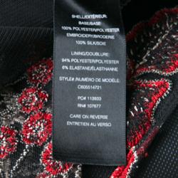 Pre Owned Alice + Olivia Black and Red Poppy Embroidered Tulle Sally Maxi Dress M