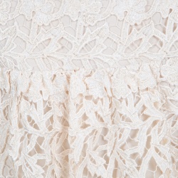 Pre Owned Alice + Olivia Cream Floral Lace Jayce Mini Skirt S