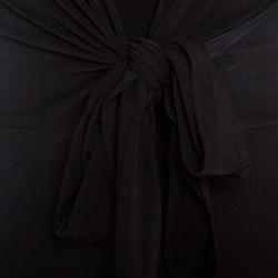 Pre Owned Alice+Olivia Black Knit Tie Front Long Sleeve Salina Maxi Dress M