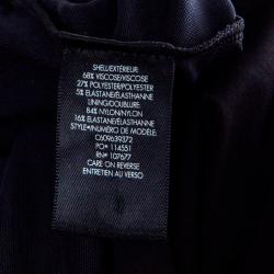 Pre Owned Alice+Olivia Black Knit Tie Front Long Sleeve Salina Maxi Dress M