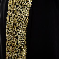 Pre Owned Alice+Olivia Black Sequined Side Stripe Detail Linda Wide Leg Pants M