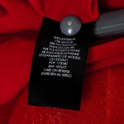 Pre Owned Alice + Olivia Metallic Poppy Red Sunburst Pleated Katz Maxi Skirt M