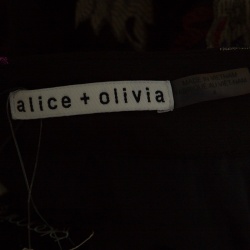 Pre Owned Alice + Olivia Black Floral Brocade High Waist Earla Flared Skirt S