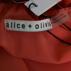 Pre Owned Alice + Olivia Coral Embroidered Silk Chiffon T-Back Kelly Maxi Dress M