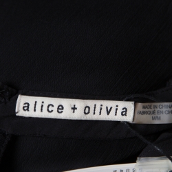 ف�ستان ماكسي آليس + أوليفيا لوي شيفون أسود غوديت دانتيل مزين زمزخرف M