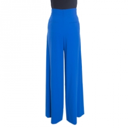 Alice + Olivia Cobalt Blue Pleated High Waist Eloise Palazzo Pants M
