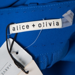 Alice + Olivia Cobalt Blue Pleated High Waist Eloise Palazzo Pants M