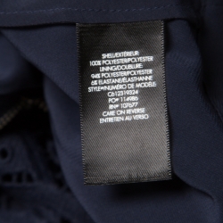 Pre Owned Alice + Olivia Sapphire Blue Floral Guipure Lace Gathered Joyce Skirt M