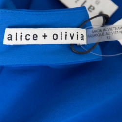 Alice + Olivia Cobalt Blue Cross Front Wide Leg Trinity Jumpsuit L