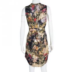 Pre Owned Alice + Olivia Multicolor Floral Print Belted Berk Dress S