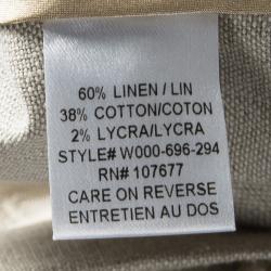 Pre Owned Alice + Olivia To Work Beige Linen Sleeveless Peplum Dress S