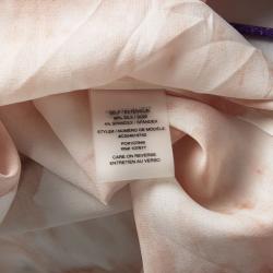 Pre Owned Alice + Olivia Orange Tie Dye Silk Long Sleeve Piper Blouse M